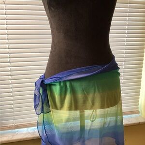 Blue and Green Sheer Sarong